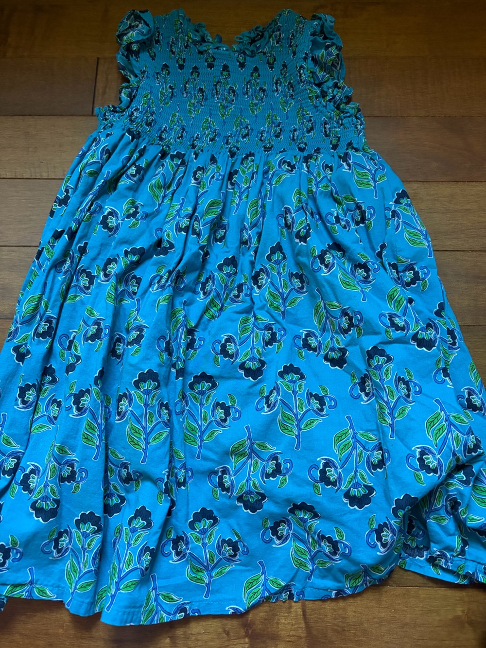 French Connection Teal Blue Floral Sundress